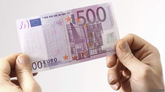 El mayor billete de la divisa de la Unión Europea equivale a US$ 542.