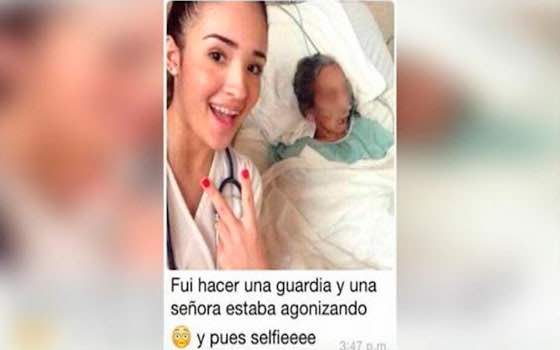 Estudiante se toma una selfie con paciente convaleciente