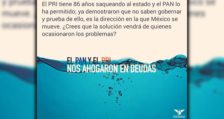 Movimiento Ciudadano inicia campaña vs. PRI y PAN