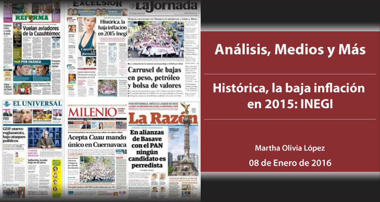 Histórica, la baja inflación en 2015: INEGI