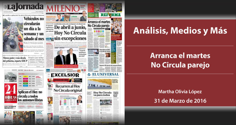 Arranca el martes No Circula parejo