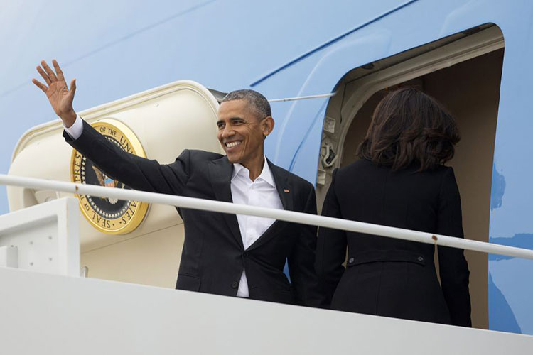 La llegada de Obama a cuba para una histórica visita