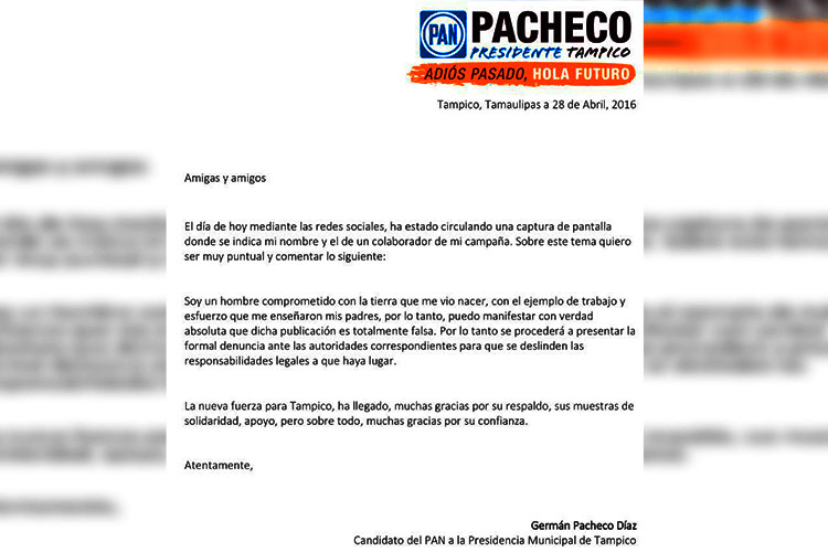 Denuncia Germán Pacheco “guerra sucia” en su contra