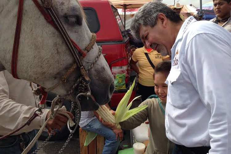 Xico recorre a caballo el Tianguis La Paz