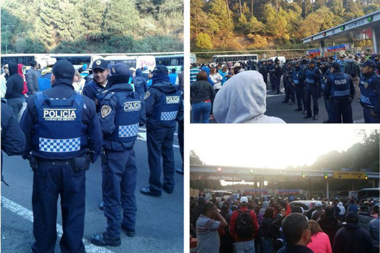 Impiden a convoy de la CNTE acceso a la CDMX