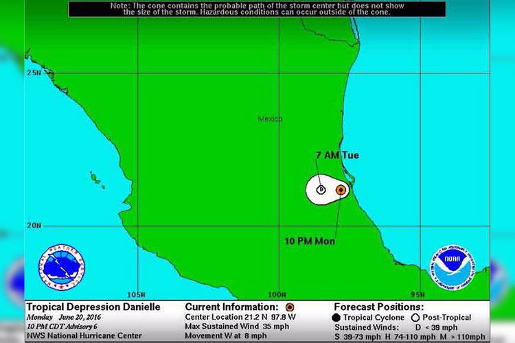 ‘Danielle’ se degrada a depresión tropical: PC