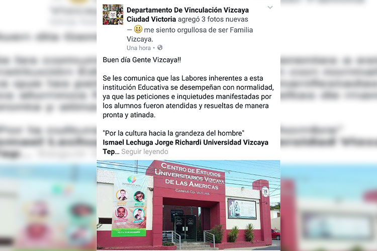 Acuerdos de Universidad Vizcaya son falsos: Alumnos