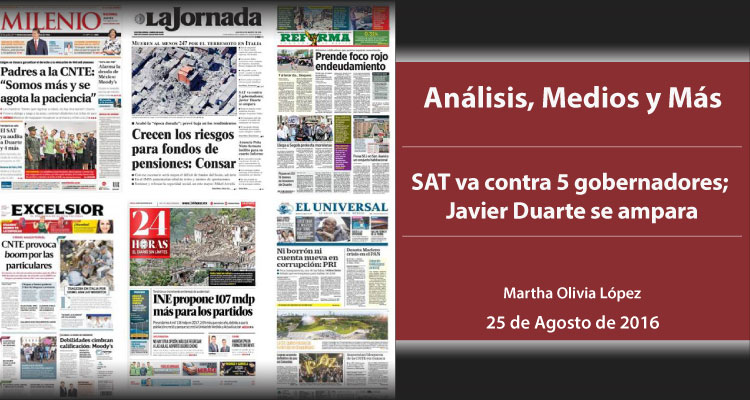 SAT va contra 5 gobernadores; Javier Duarte se ampara