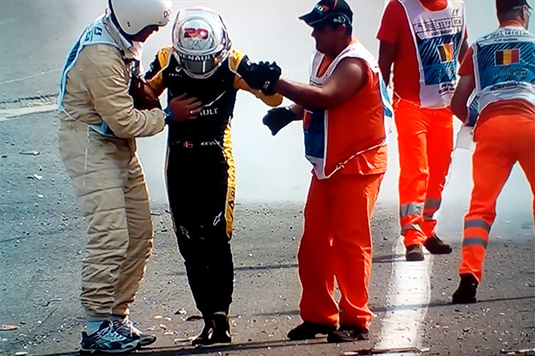 Magnussen sufre aparatoso accidente durante carrera de Fórmula 1