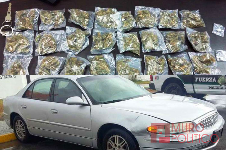 Aseguran 26 dosis de droga y carro en Matamoros