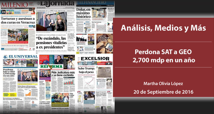 Perdona SAT a GEO 2,700 mdp en un año