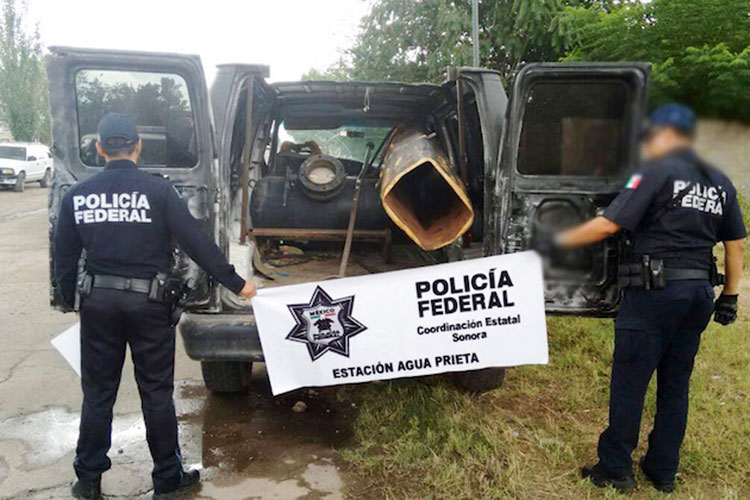 PF halla en Sonora un vehículo con cañón para lanzar paquetes de droga