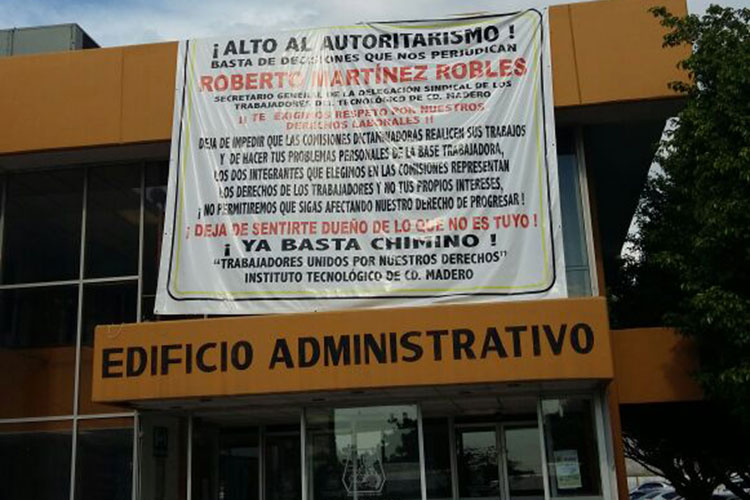 Amenazan maestros en Tec Madero con endurecer sus protestas