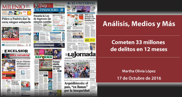 Cometen 33 millones de delitos en 12 meses