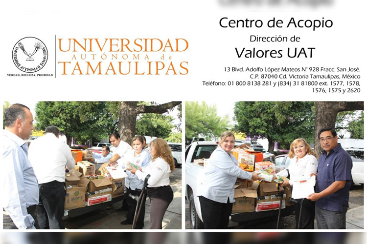 Centros de Acopio Valores UAT en beneficio de damnificados por lluvias en el sur