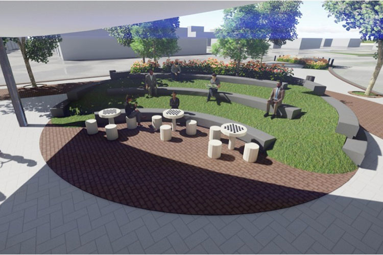 Moderniza Enrique Rivas plaza frente al monumento a Juárez