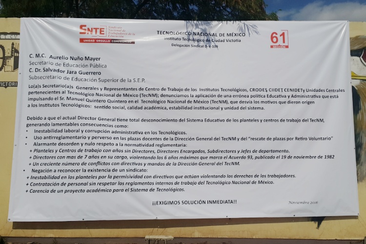 Denuncian maestros irregularidades del Tecnologico