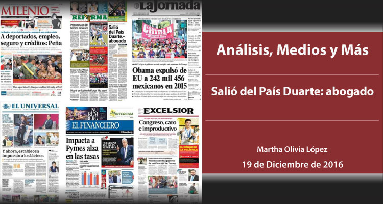 Salió del País Duarte: abogado