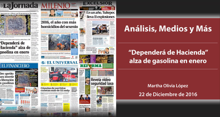 “Dependerá de Hacienda” alza de gasolina en enero