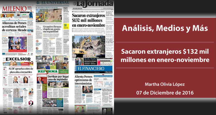 Sacaron extranjeros $132 mil millones en enero-noviembre