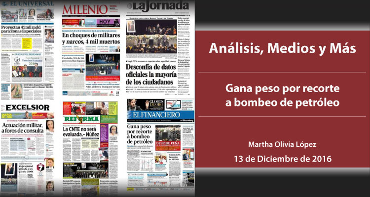 Gana peso por recorte a bombeo de petróleo