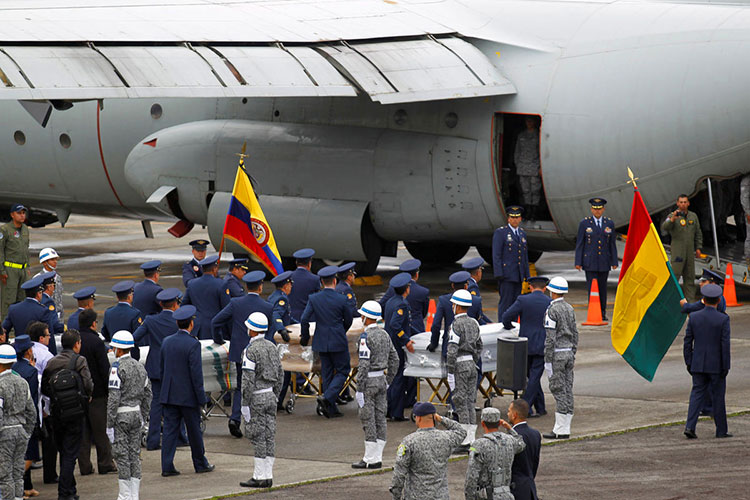 Colombia repatria a Brasil 64 cuerpos de víctimas de accidente aéreo