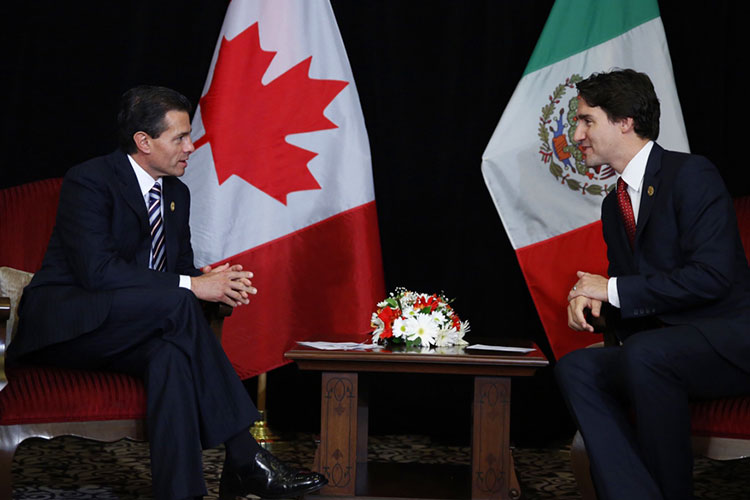 EPN y Trudeau dialogan sobre comercio e inversiones