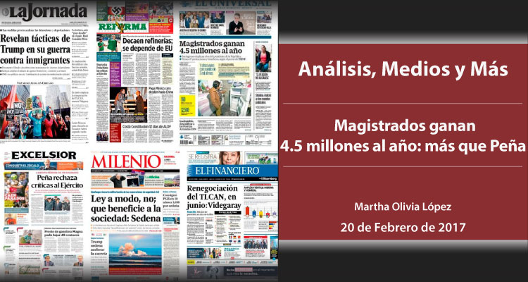 Magistrados ganan 4.5 millones al año: más que Peña