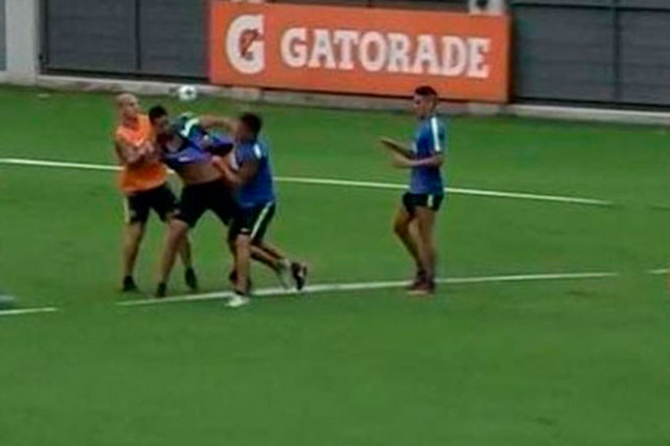 Jugadores del Boca Juniors intercambian puñetazos