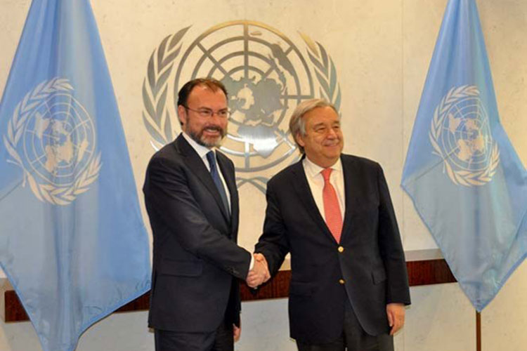 Videgaray dialoga con secretario general de la ONU