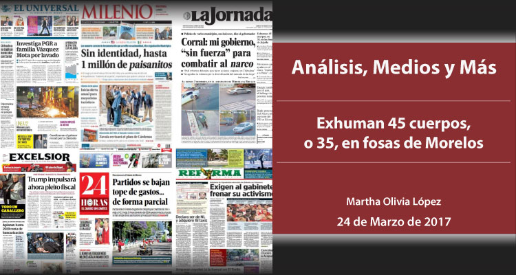 Exhuman 45 cuerpos, no 35, en fosas de Morelos