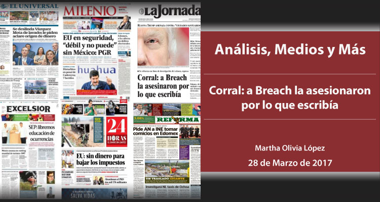 Corral: a Breach la asesionaron por lo que escribía