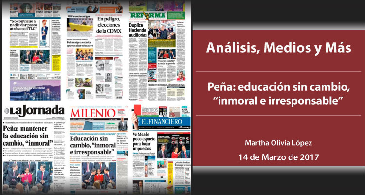 Peña: educación sin cambio, “inmoral e irresponsable”