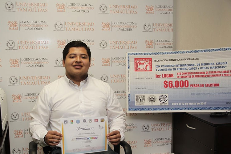 Obtiene alumno de la UAT primer lugar en Concurso Internacional Veterinario