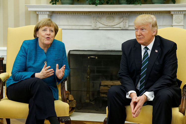 Merkel llega a la Casa Blanca para reunirse con Trump