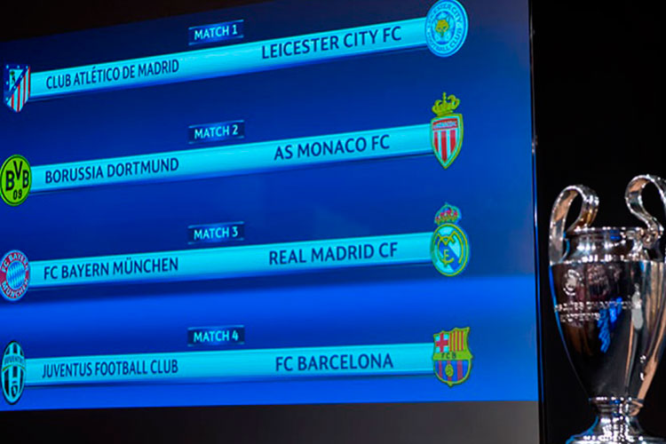 Así se jugaran los cuartos de final de la Champions