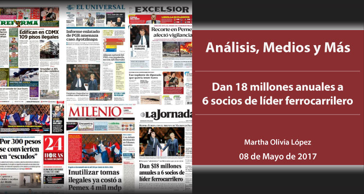 Dan 18 millones anuales a 6 socios de líder ferrocarrilero