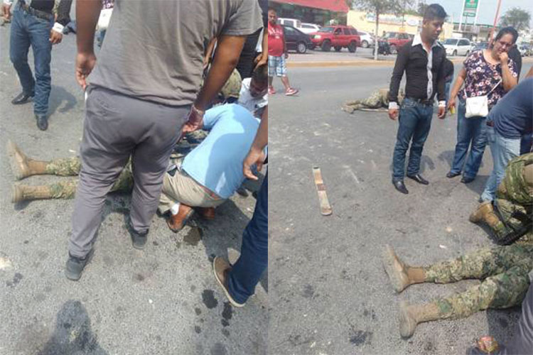 Provocan volcadura a Marinos en Río Bravo
