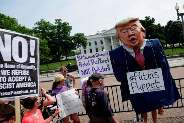 Sitio a la Casa Blanca y protestas contra Trump