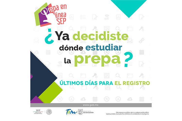 Últimos días para registrarse en Prepa en línea – SEP