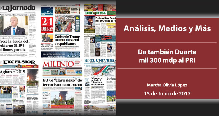 Da también Duarte mil 300 mdp al PRI