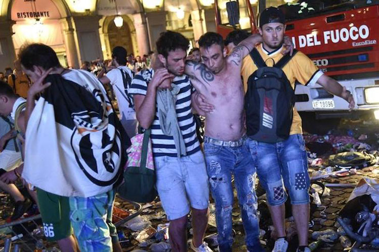 Ascienden a mil los heridos tras estampida en Turín