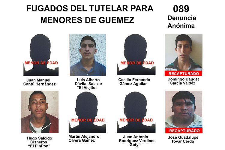 Recapturan ya 2 reos del Tutelar de Güémez
