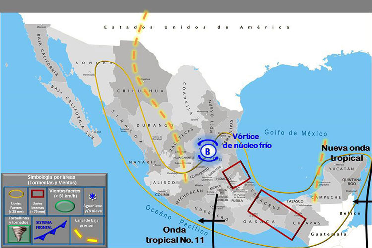 Pronostica CONAGUA lluvias y Chubascos