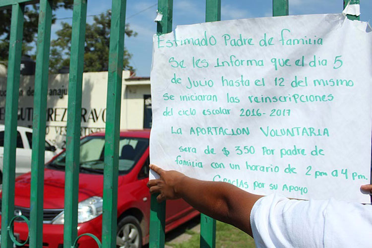 Piden meter “lupa” a manejo de cuotas escolares