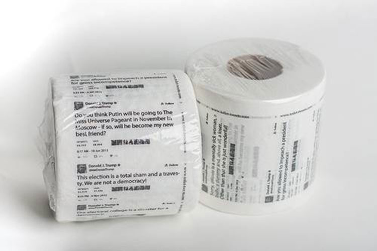 Se agotan existencias de papel higiénico con tuits de Trump