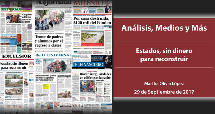 Estados, sin dinero para reconstruir