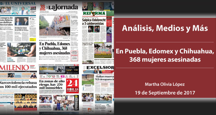 En Puebla, Edomex y Chihuahua, 368 mujeres asesinadas