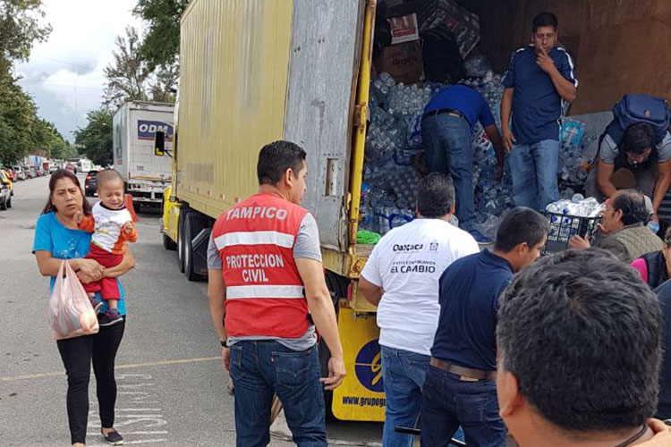 Llega a Oaxaca apoyo de tampiqueños por sismo