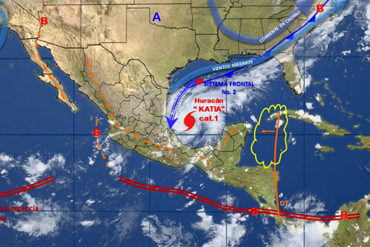 ‘Katia’ tocará tierra el sábado cerca de Tecolutla, Veracruz: SMN
